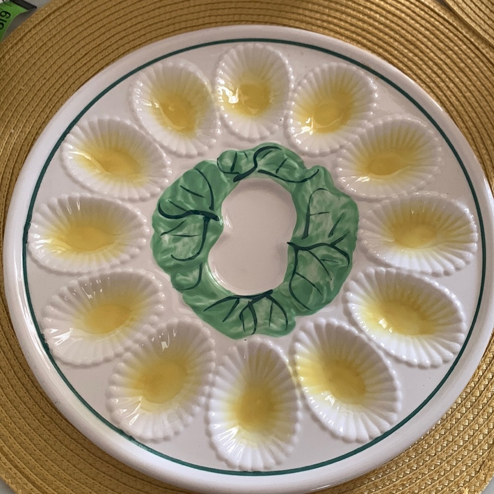 Beautiful ceramic deviled egg platter